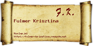 Fulmer Krisztina névjegykártya
